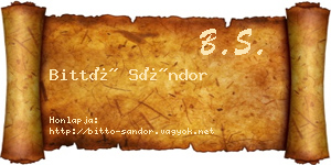 Bittó Sándor névjegykártya