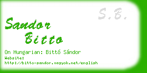 sandor bitto business card